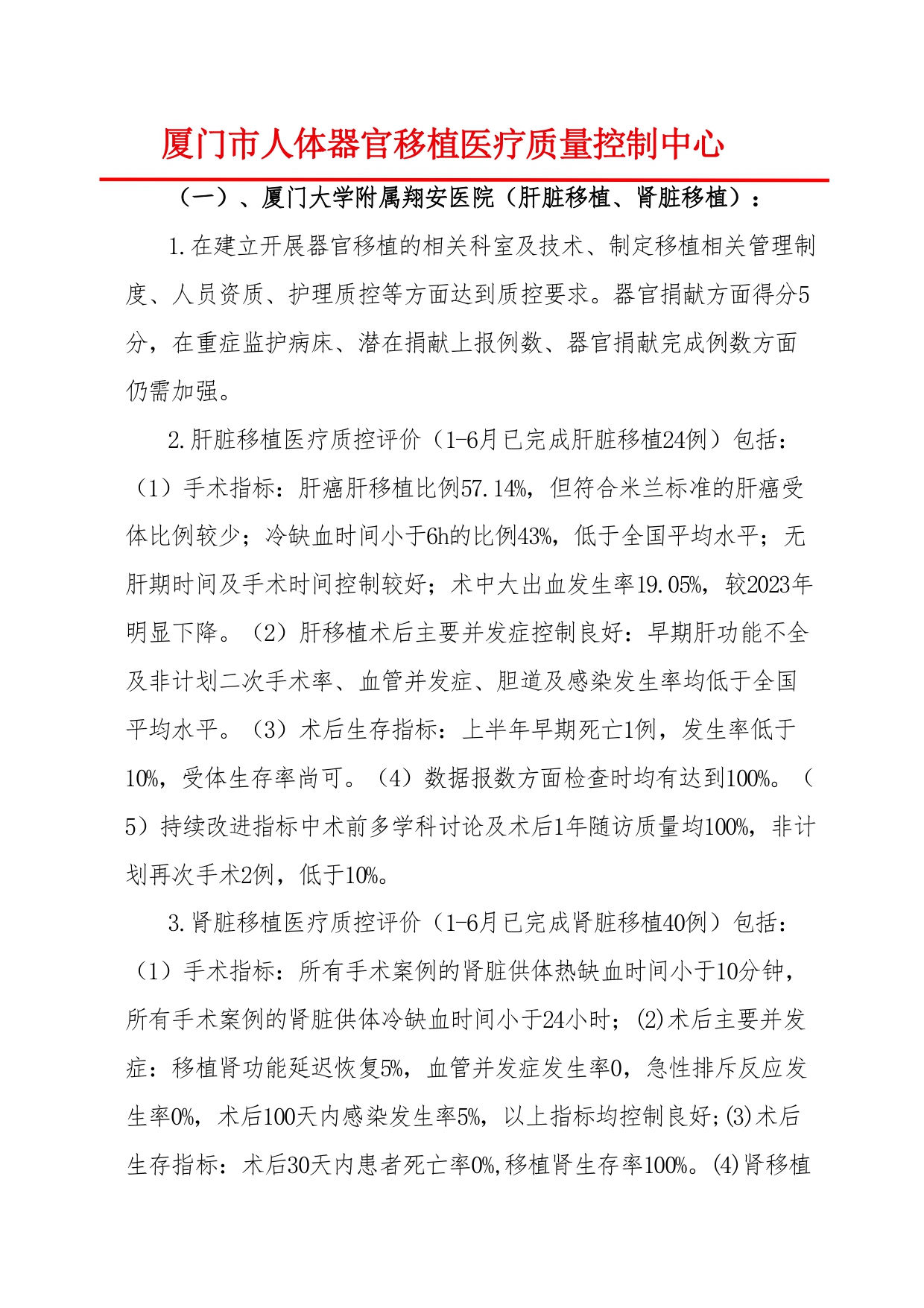 厦门市人体器官移植质控中心2024年第1次检查结果通报(图4)